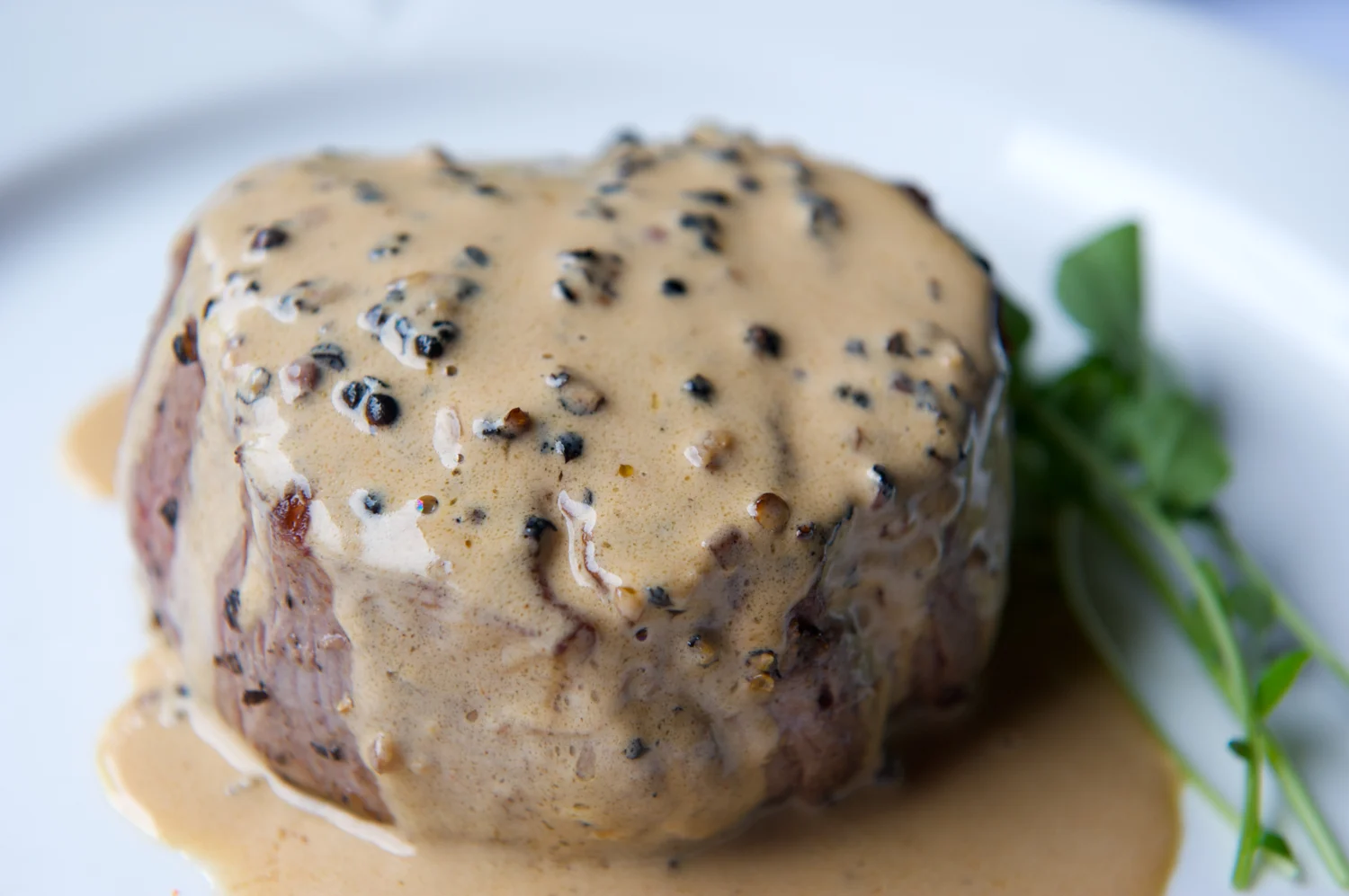 Steak au poivre · Classic French culinary inspiration; not a Marco Pierre White dish